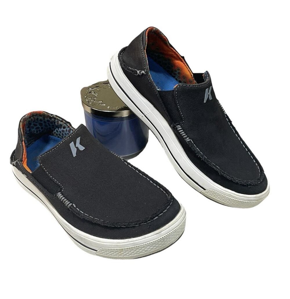 Korkers Casual Slip On Shoes Men's Size 9 Fish Moc-Brown Trout Black Sneakers